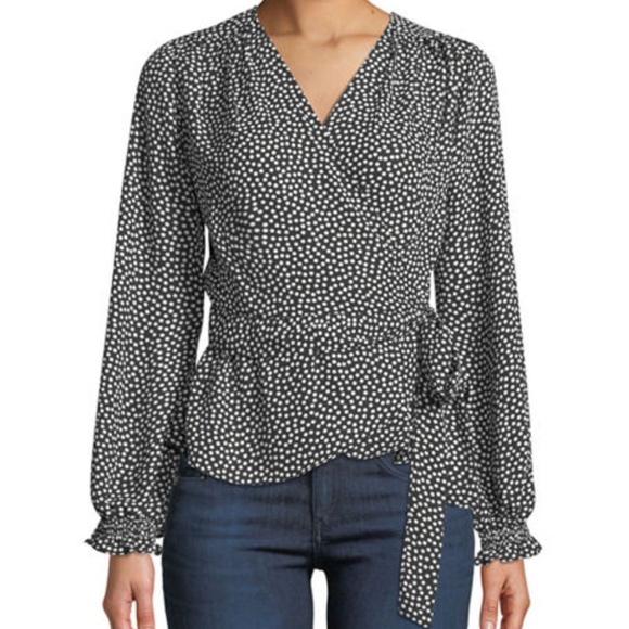 Max Studio Tops - Max Studio dotted wrap shirt